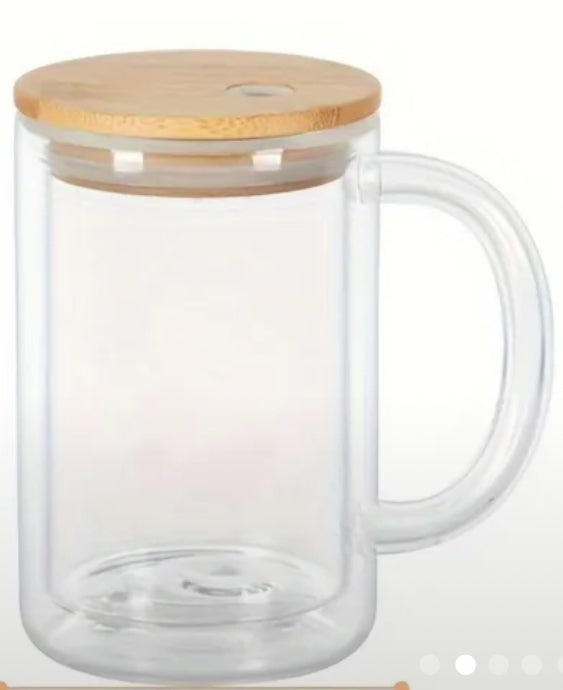 15 oz glass mug snowglobe