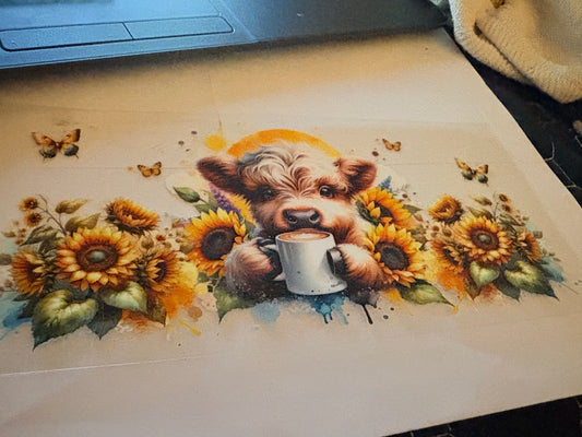 Cow and Sunflower