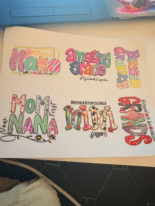 Variety decal Grandma, nana mimi